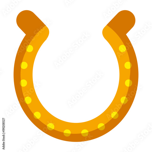 golden horseshoe luck good icon vector illustration