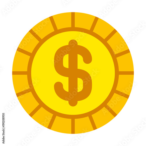 golden coin money dollar cash icon vector illustration