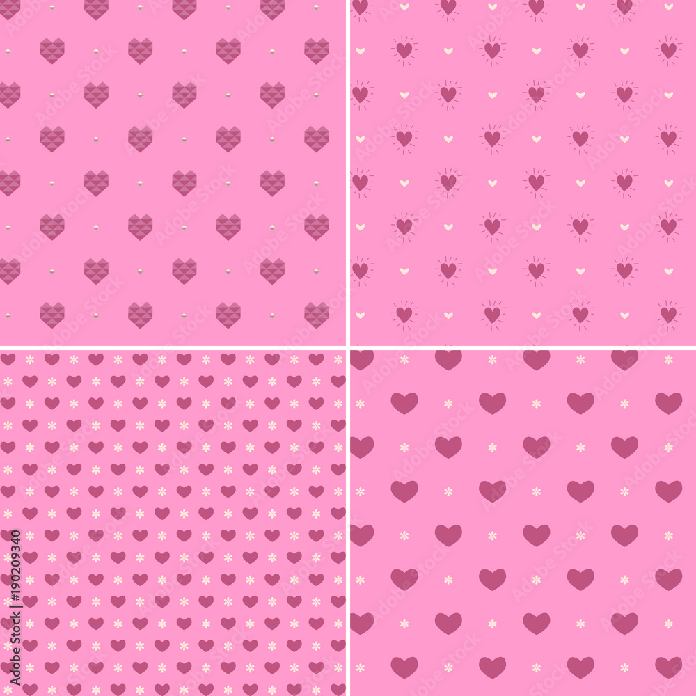 Vector heart pattern set. St Valentine design elements. Vector heart pattern set. St Valentine design elements.