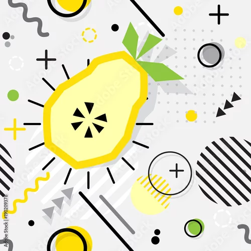 Tapety Modna bezszwowa, Memphis stylu bonkrety geometryczny wzór, wektor