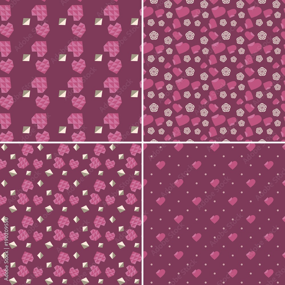 Vector heart pattern set. St Valentine design elements. Vector heart pattern set. St Valentine design elements.