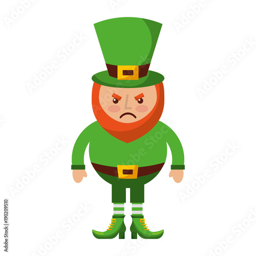 leprechaun angry cartoon st patricks day character vector illustration