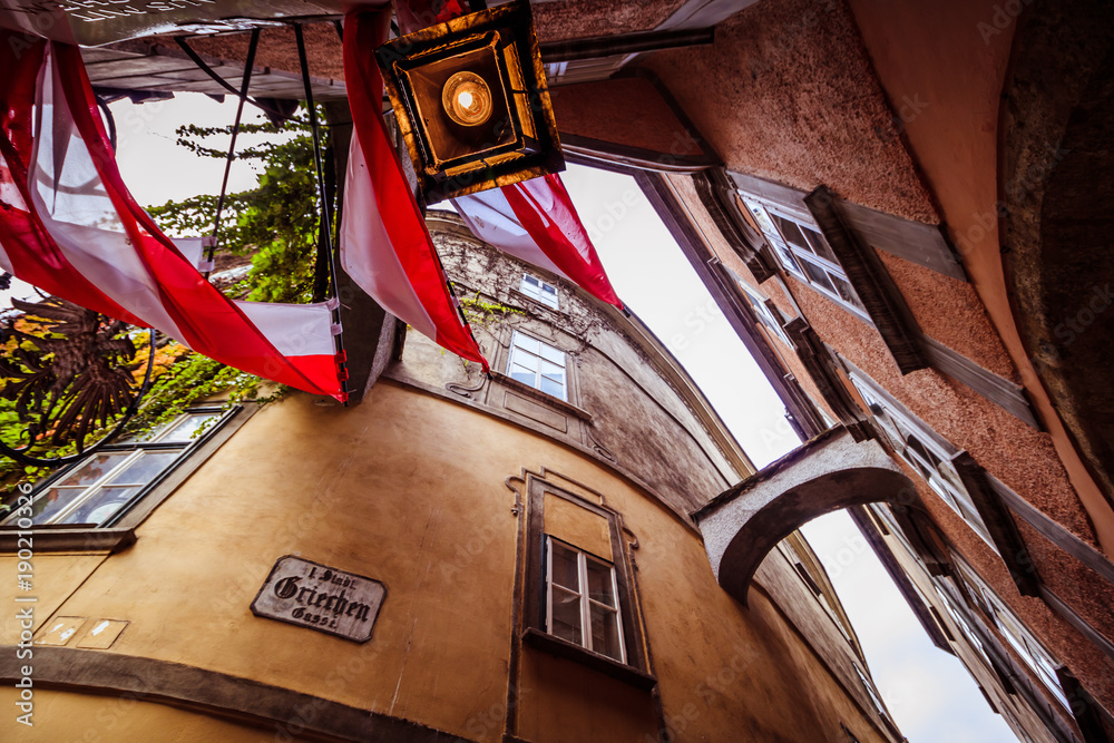 Obraz premium Hafnersteig nähe Schwedenplatz in Wien, Österreich