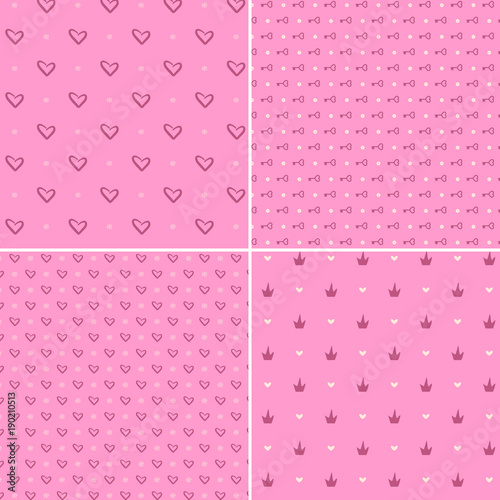 Vector heart pattern set. St Valentine design elements.