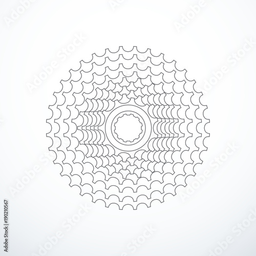 Vector bike cassette isolated