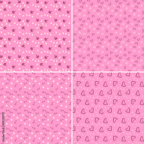 Vector heart pattern set. St Valentine design elements.
