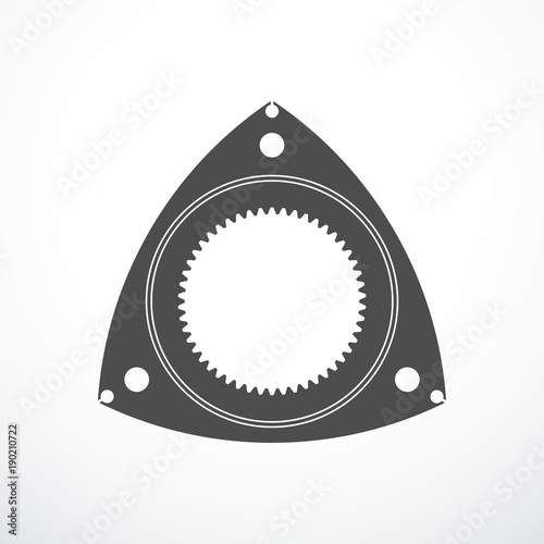 Rotor of rotary Wankel engine. Vector illustration
