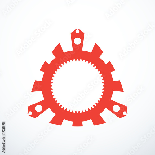 Rotor of rotary Wankel engine. Vector illustration