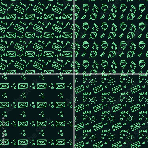 Vector heart pattern set. St Valentine design elements.