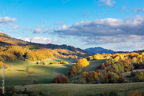 Fototapeta Naklejka Na Ścianę i Meble -  Polonina Wetlinska in Bieszczady mountains at autumn, Podkarpackie, Poland
