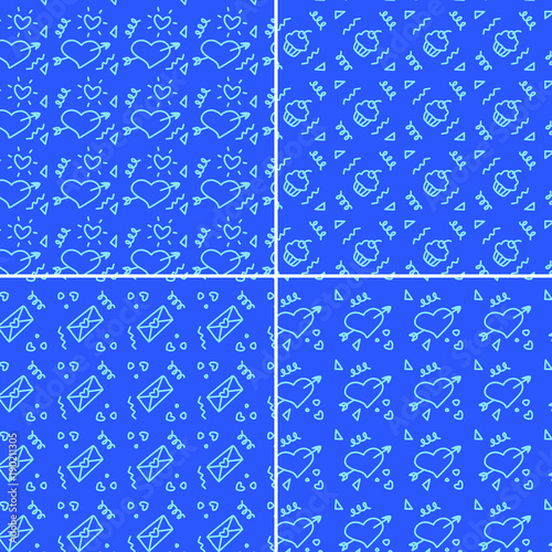 Vector heart pattern set. St Valentine design elements.