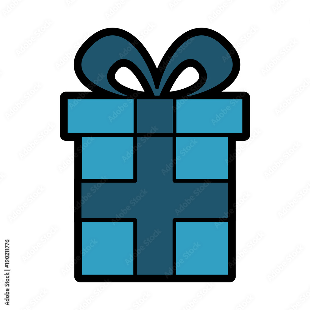 cute gift box wrapped ribbon bow vector illustration cute gift box wrapped ribbon bow vector illustration