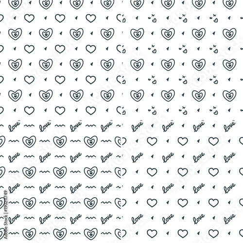 Vector heart pattern set. St Valentine design elements.