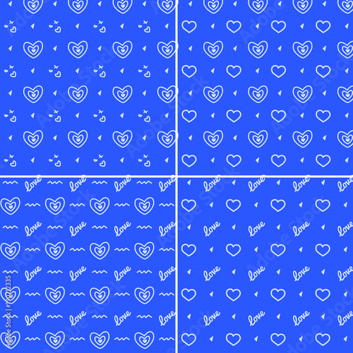 Vector heart pattern set. St Valentine design elements.