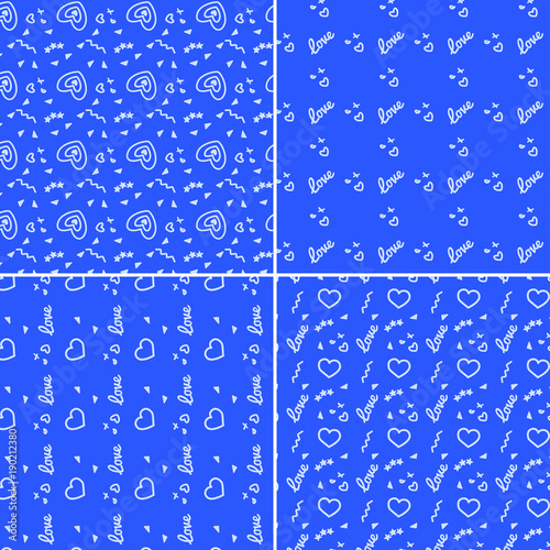 Vector heart pattern set. St Valentine design elements.