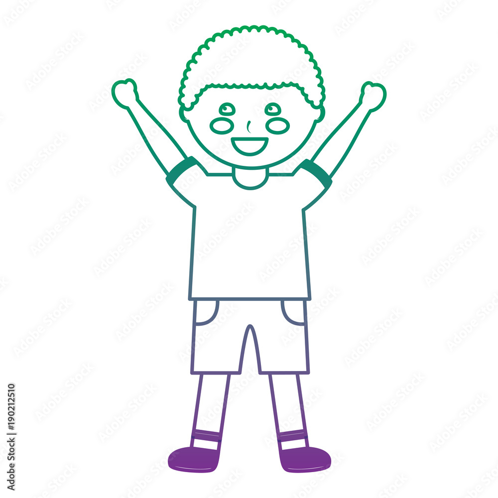 happy cartoon boy young character portrait vector illustration color line gradient happy cartoon boy young character portrait vector illustration color line gradient