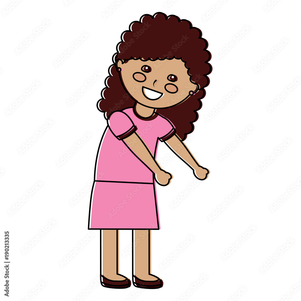 cute little girl happy character vector illustration cute little girl happy character vector illustration