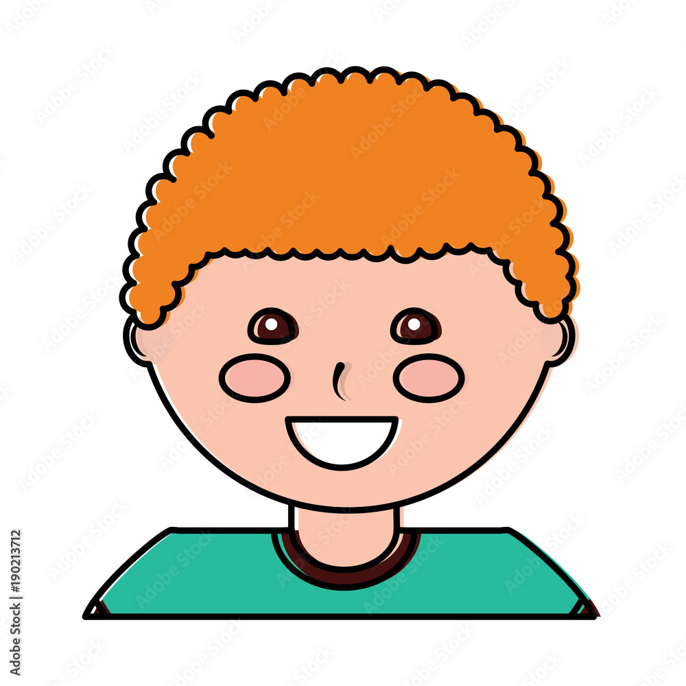 portrait happy young boy character vector illustration portrait happy young boy character vector illustration