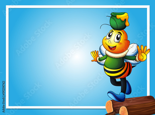 Border template with bee and honey pot