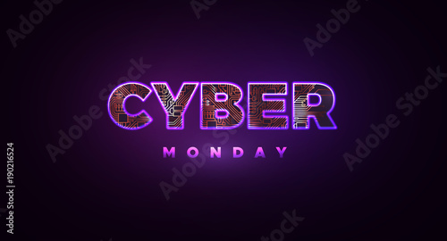 Cyber Monday. Promotional online sale event