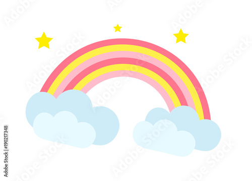 Rainbow icon, cartoon style. Isolated on white background. Vector illustration