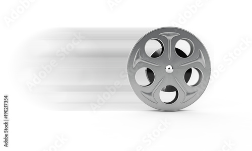 Film reel isolated on white background. 3d illustration