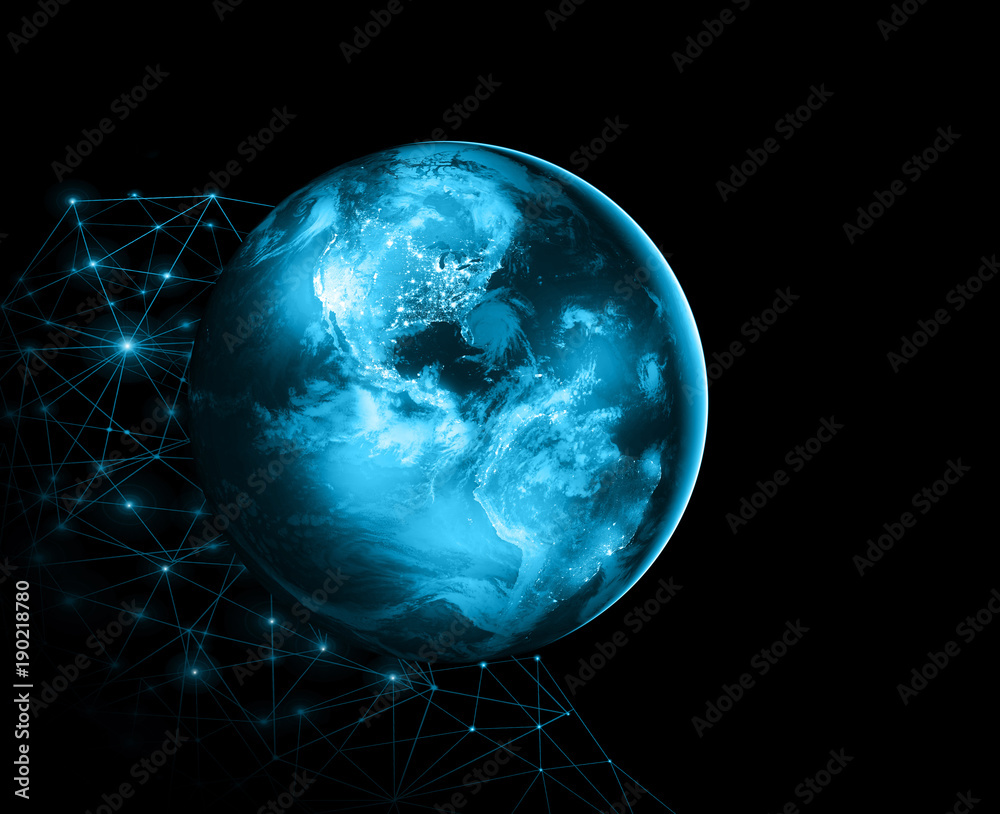 Naklejka premium Earth from Space. Best Internet Concept of global business from concepts series. Elements of this image furnished by NASA. 3D illustration