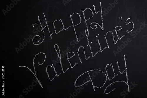 An inscription on Valentine s Day. Concept of holiday  love  lettering.