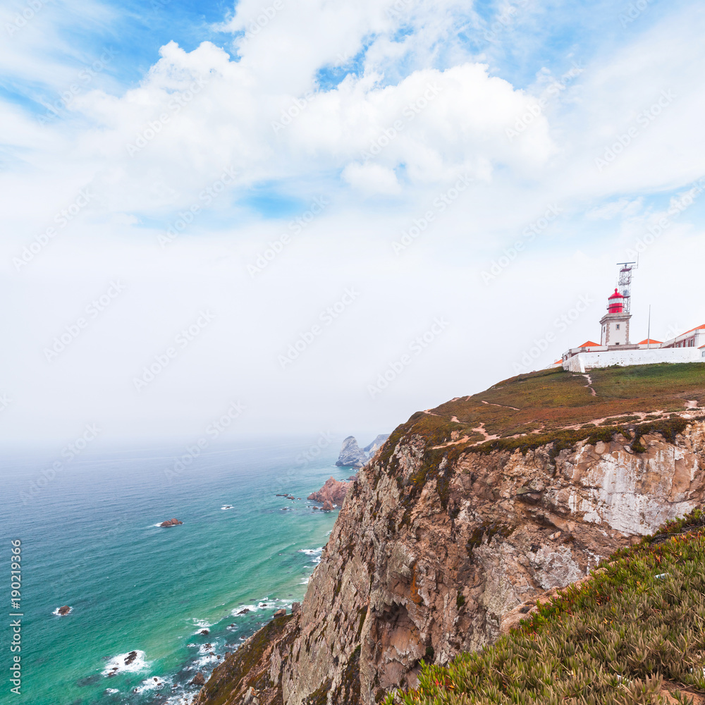 Landscape of Cabo da Roca with the lighthouse