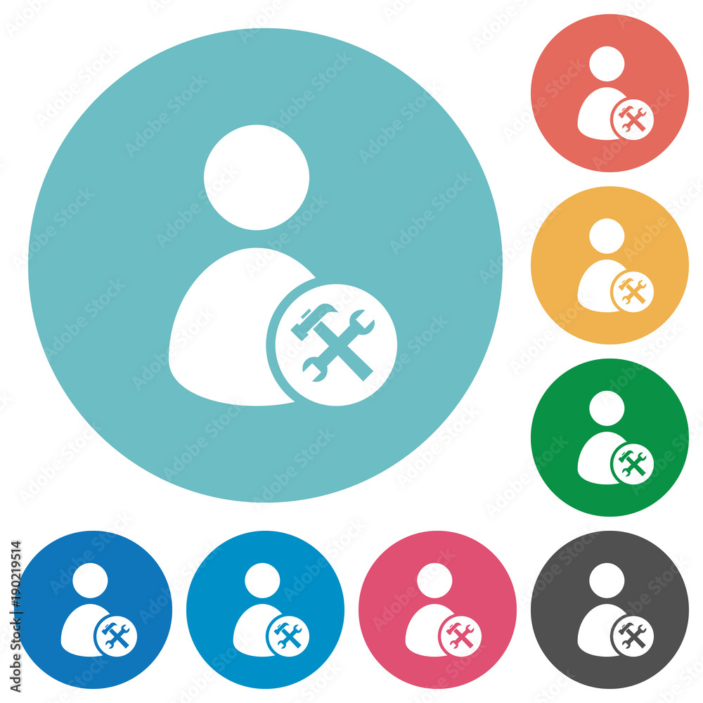 User account tools flat round icons User account tools flat round icons