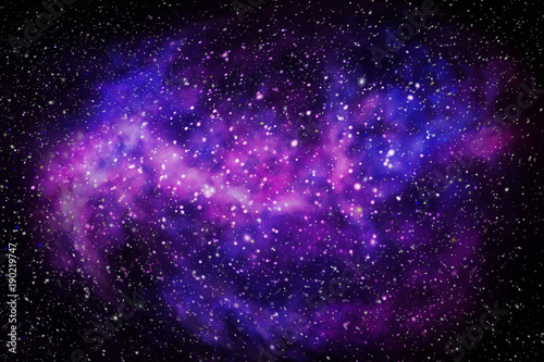 Beautiful space nebula. Digital illustration. © meteoritka