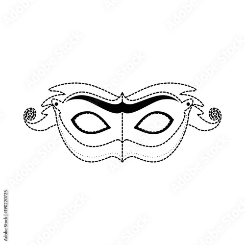 carnival mask with feathers vector illustration design