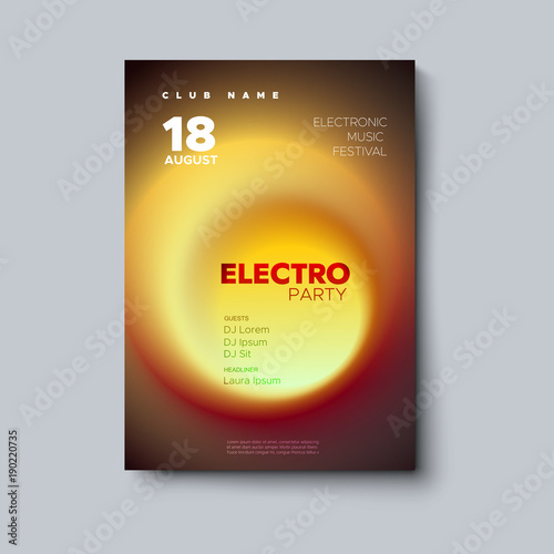 Electro dj party flyer. 