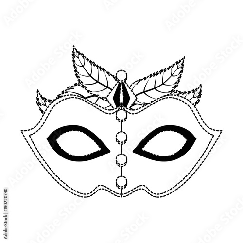 carnival mask with feathers vector illustration design
