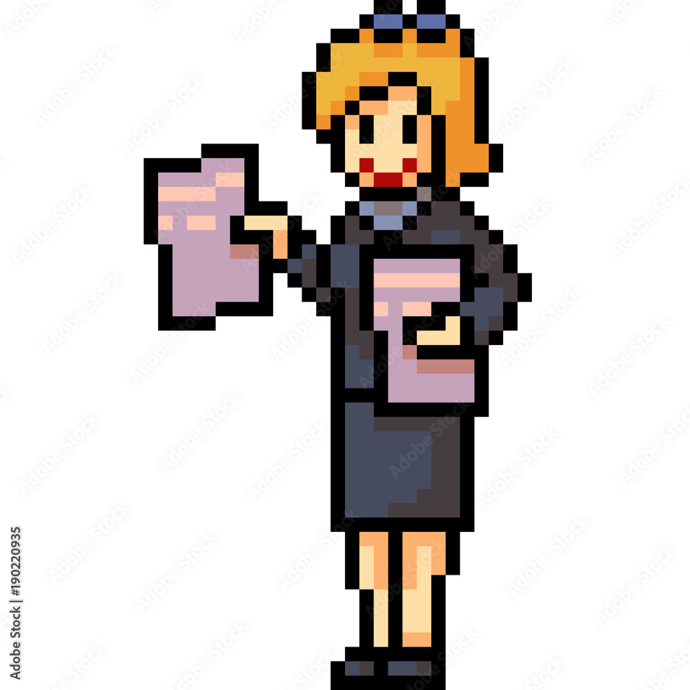 vector pixel art business woman vector pixel art business woman