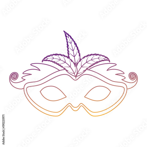 carnival mask with feathers vector illustration design