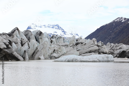 Heinabergsjokull glacier and lagoon in Iceland photo