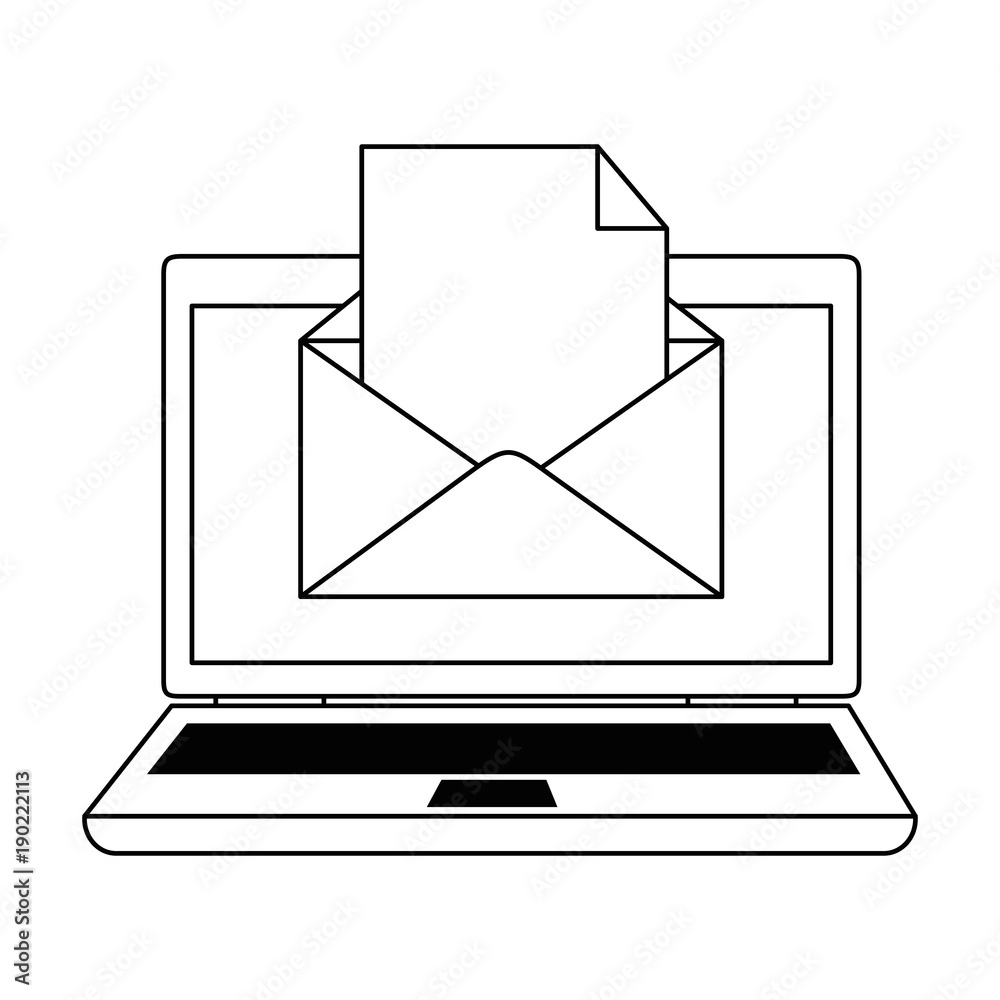 laptop with envelope mail vector illustration design laptop with envelope mail vector illustration design