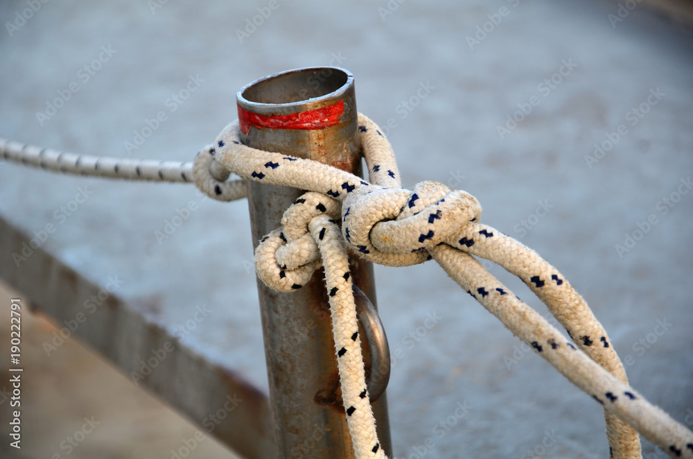 Fototapeta premium Wooden fence and rope
