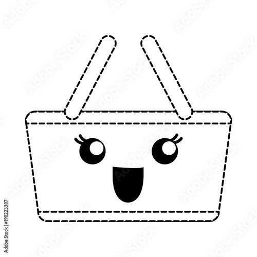 kawaii shopping basket icon