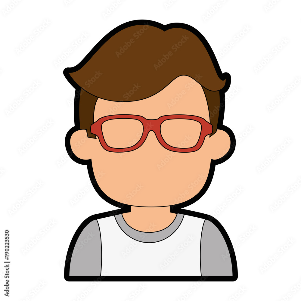 young man model avatar character vector illustration design