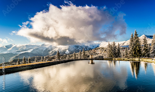 Winter landscape   Mountain lake