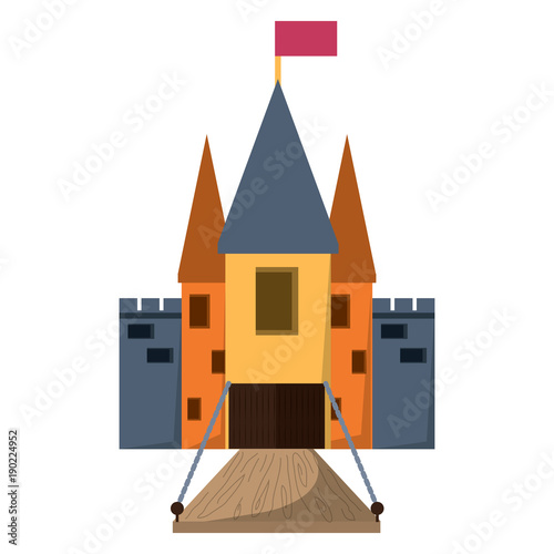 Medieval castle with drawbridge photo