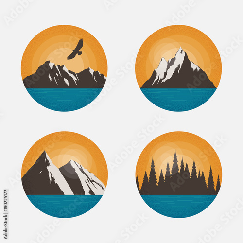Mountain landscapes in a circle