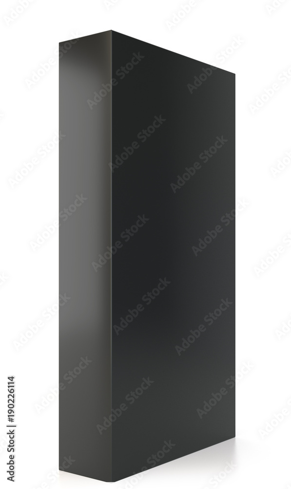Blank black box in white light studio. 3d rendering. Blank black box in white light studio. 3d rendering.