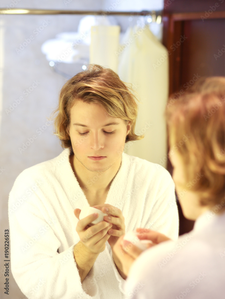 Applying the cream Applying the cream