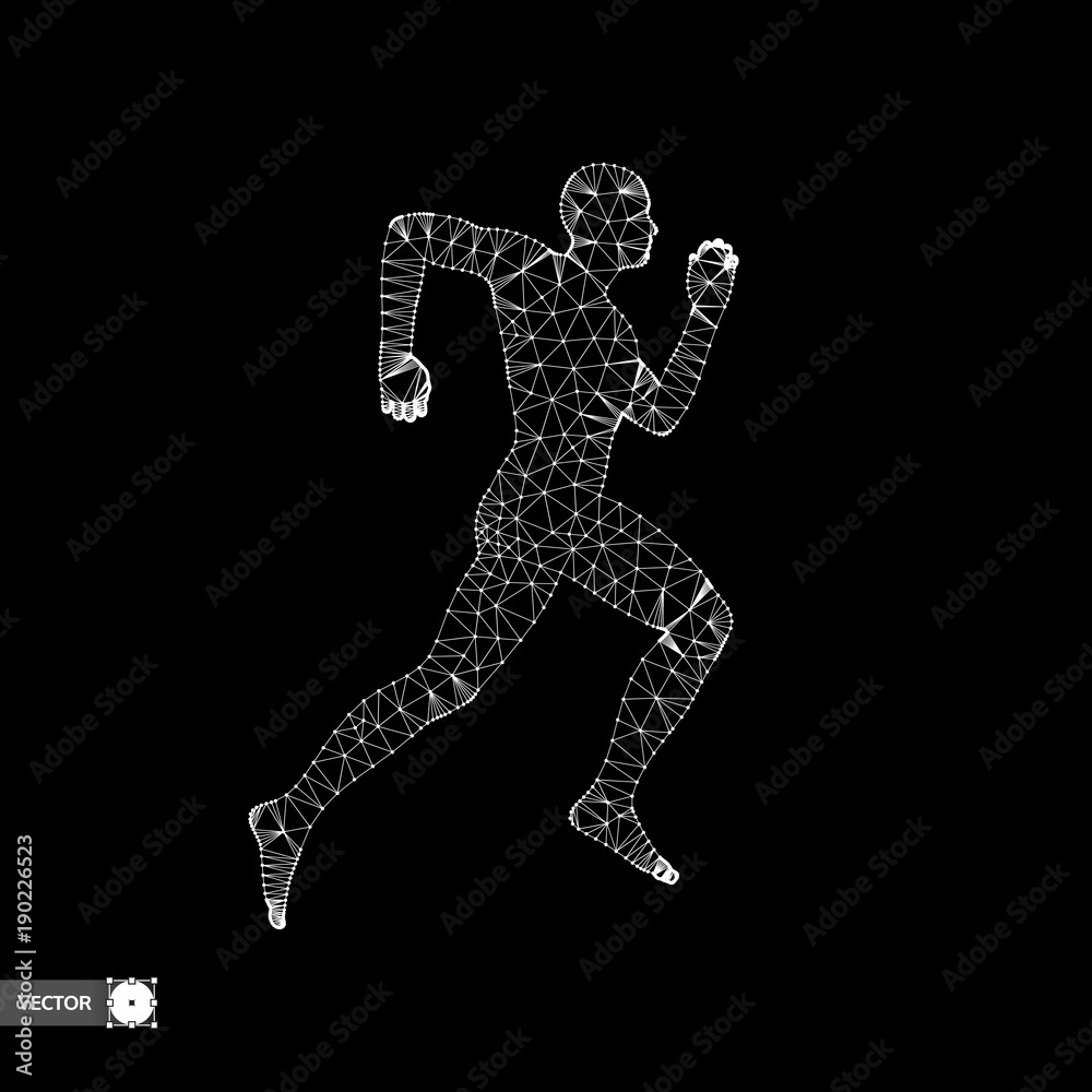3d Running Man. Design for Sport, Business, Science and Technology. Vector Illustration. Human Body. 3d Running Man. Design for Sport, Business, Science and Technology. Vector Illustration. Human Body.