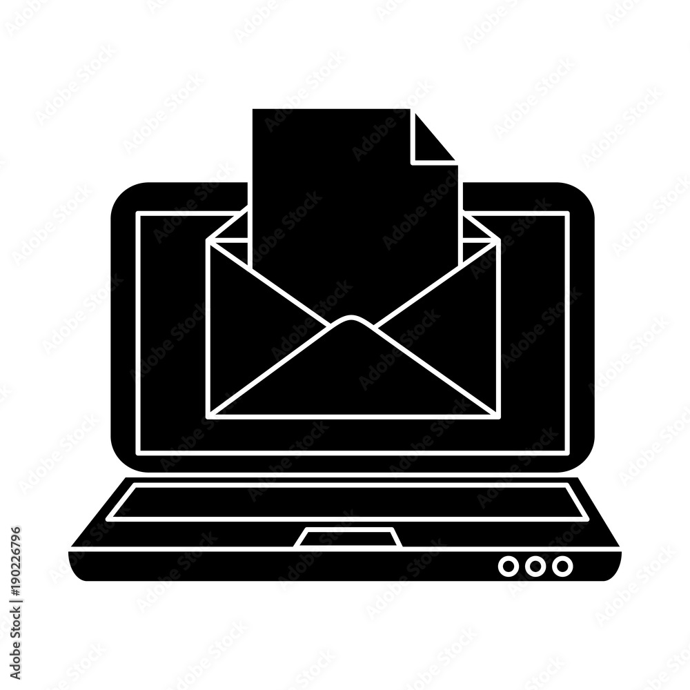 laptop with envelope mail vector illustration design laptop with envelope mail vector illustration design
