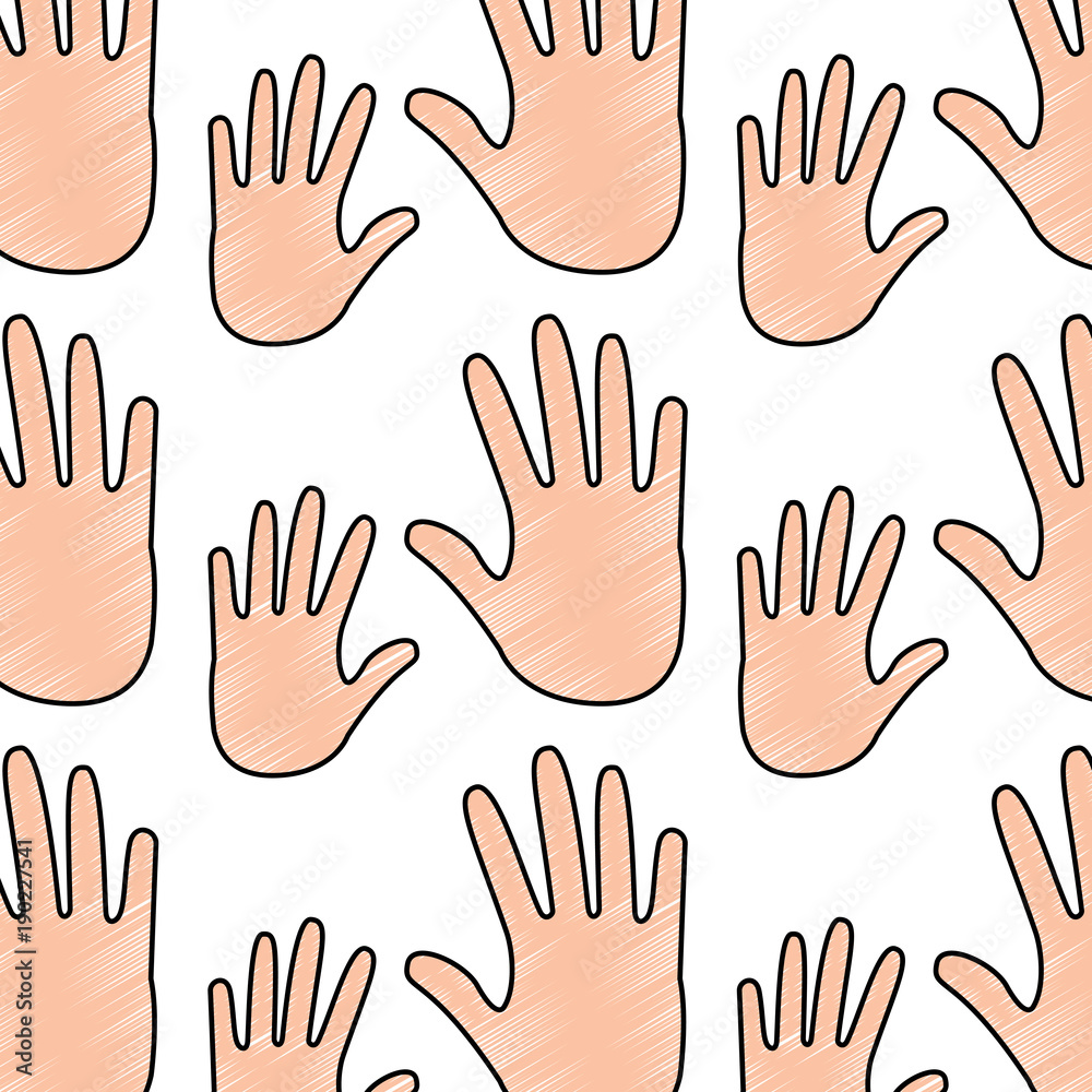 Obraz premium seamless pattern opened hands support symbol vector illustration
