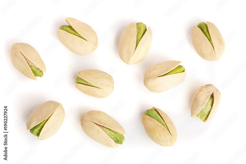 custom made wallpaper toronto digitalPistachios isolated on white background, top view. Flat lay